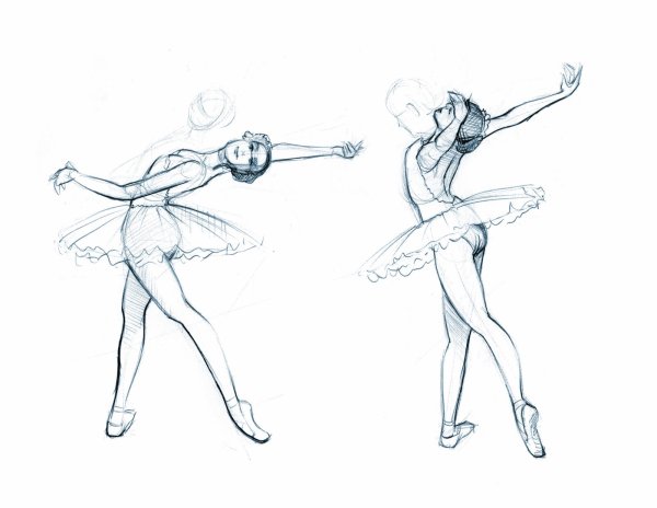 Позы балерин для рисования