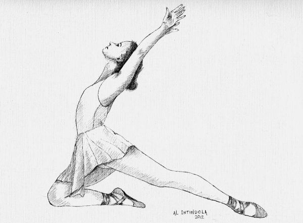 Человек в движении карандашом