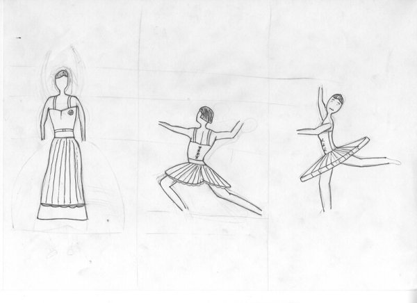 Последовательность рисунка танцовщица