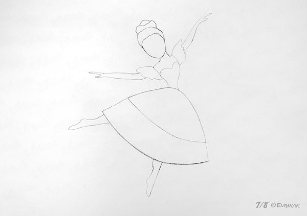 Балерина поэтапное рисование