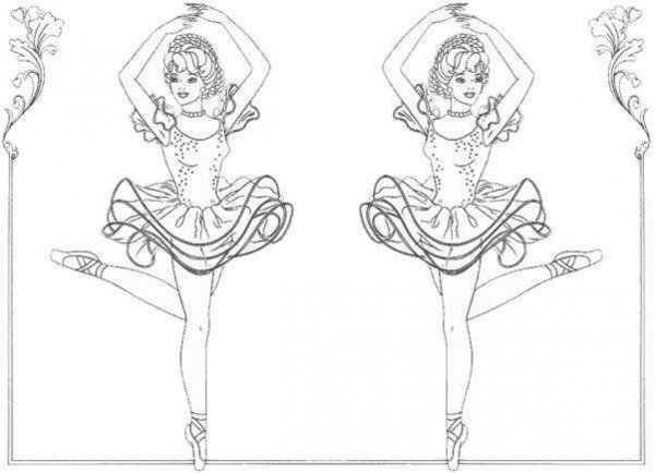 Балерина для раскрашивания маленького размера