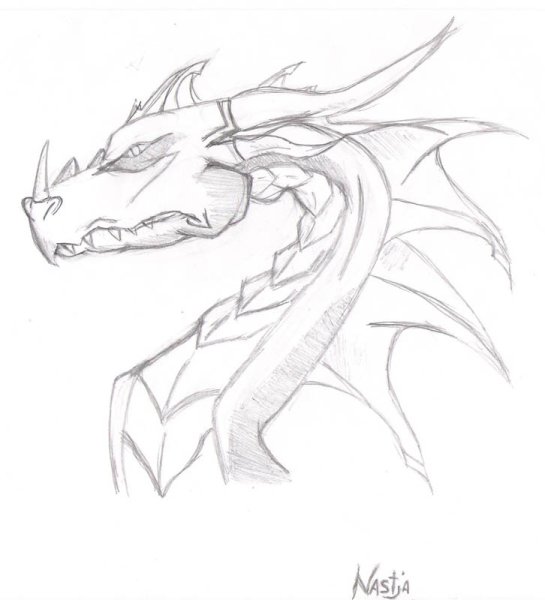 Голова дракона для рисования