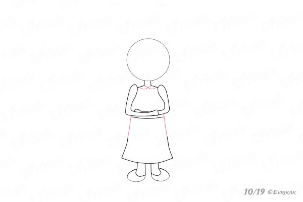 Нарисовать бабушку поэтапно для детей