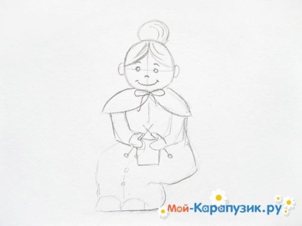 Рисование бабушки пошагово