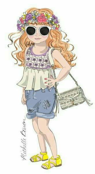 Рисованные девочки модницы