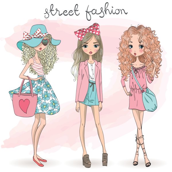 Мультяшная девочка в шляпки