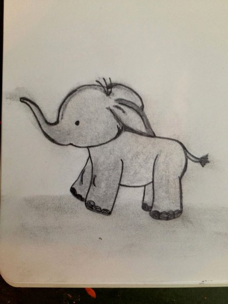 Слоник карандашом