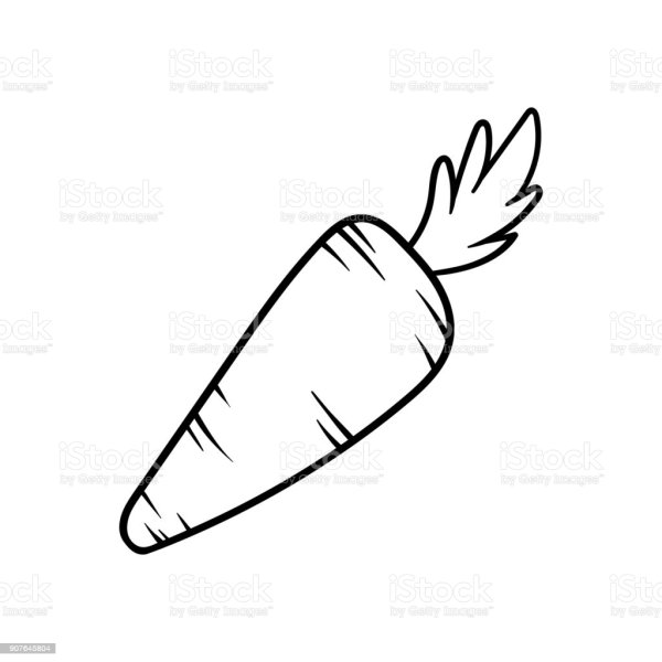 Раскраска морковь для детей 2-3 лет