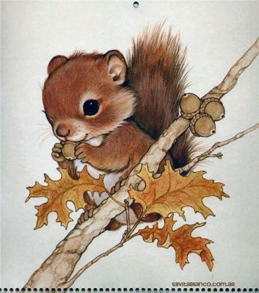Осенние рисунки животных