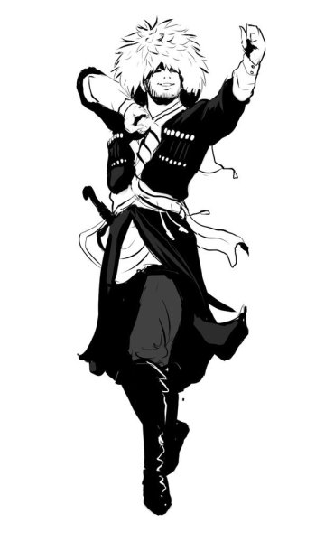 Горец в папахе рисунок