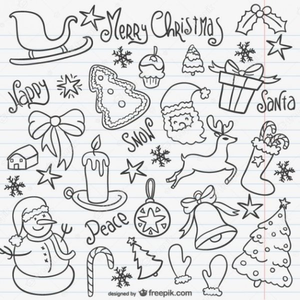 Новогодние наклейки раскраски