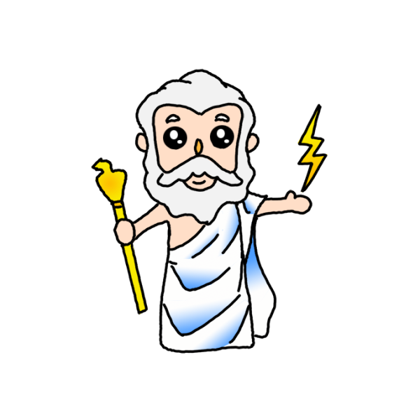 Рисунки Зевса без теней простые для 5 кл