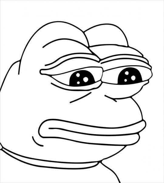 Лягушка Пепе чёрно белая