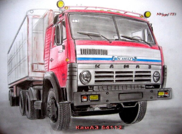 КАМАЗ 54115 срисовать