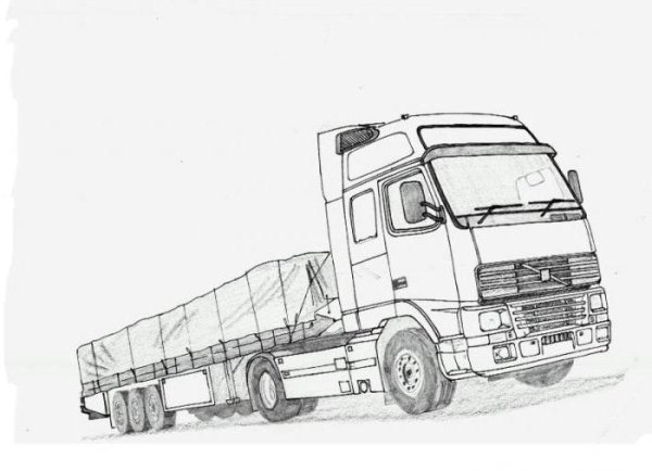 Раскраска грузовик Volvo fh12