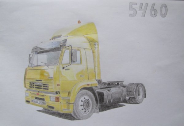 КАМАЗ 54115 срисовать