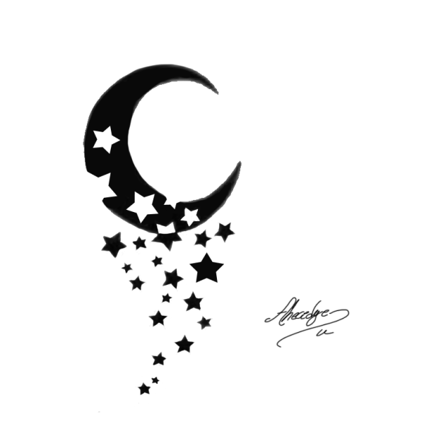 Татуировка Луна эскиз