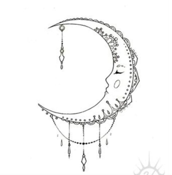 Тату месяц эскизы