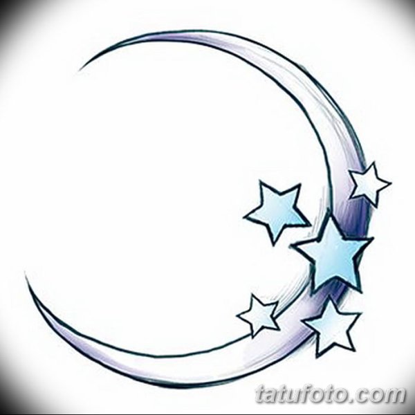 Луна и звезды эскиз