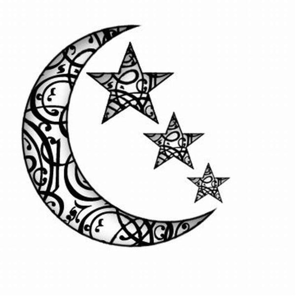 Луна и звезды эскиз