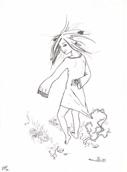 Кикимора черно белая