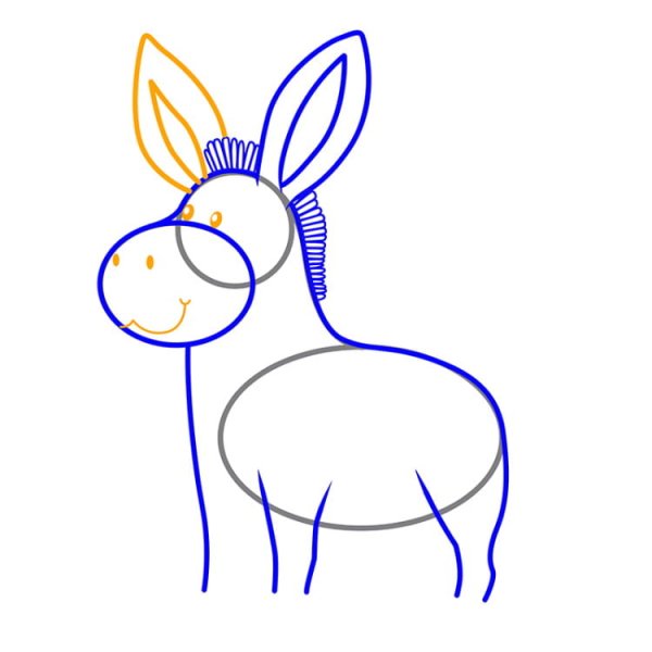 Ослик раскраска для детей