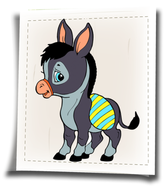 Ослик раскраска