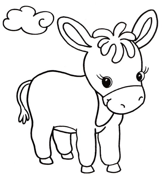 Ослик рисунок карандашом