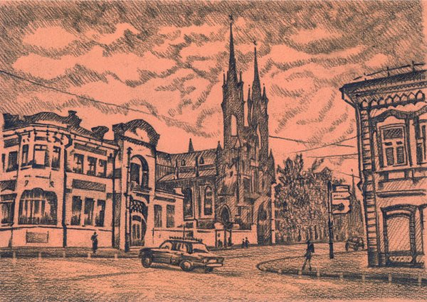 Самарская крепость рисунок Каркарьяна