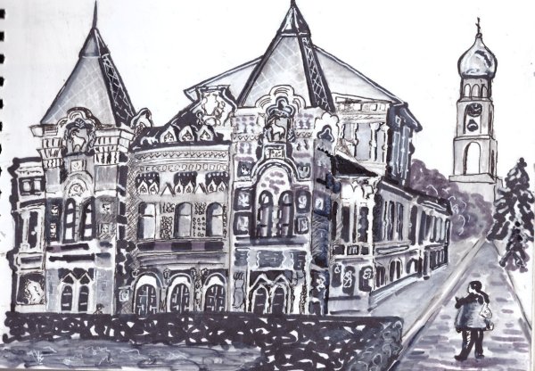 Рисунок драмтеатра Самара