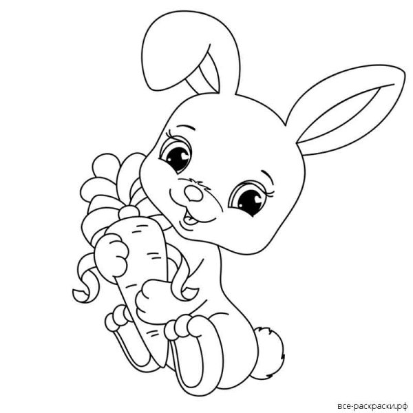 Зайчик с шариками раскраска