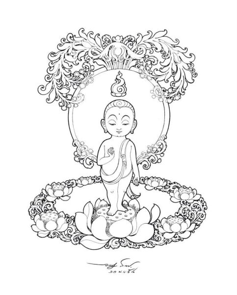 Символ буддизма раскраска