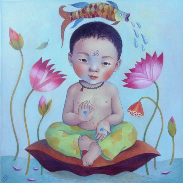 Будда ребенок арт