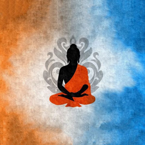 Будда медитирует арт