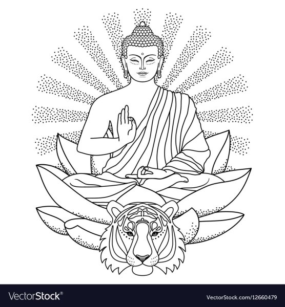 Будда Шакьямуни рисунок Лотос