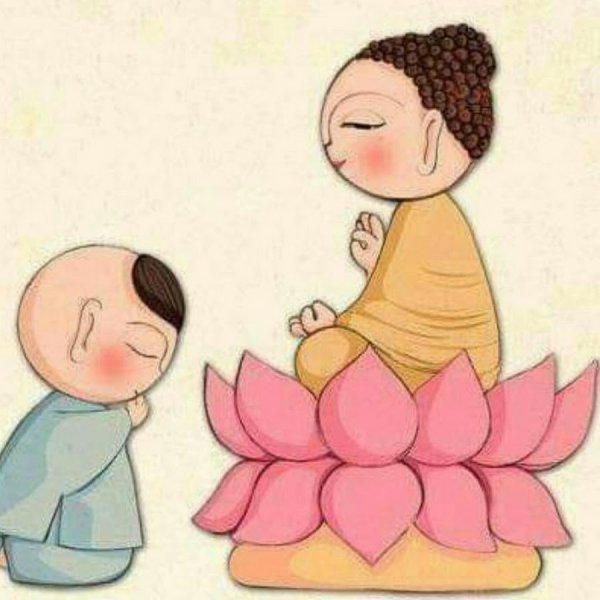 Три маленьких Будды фигурки нарисованные