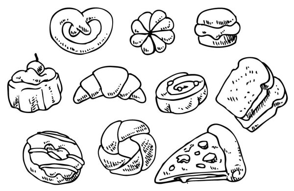 Раскраска выпечка