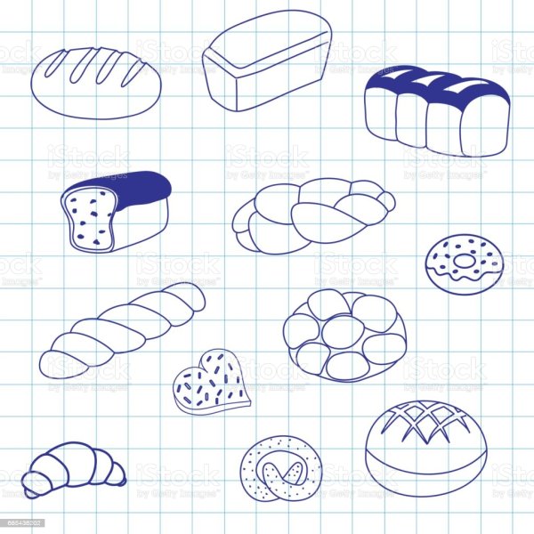 Раскраски булочки пирожки