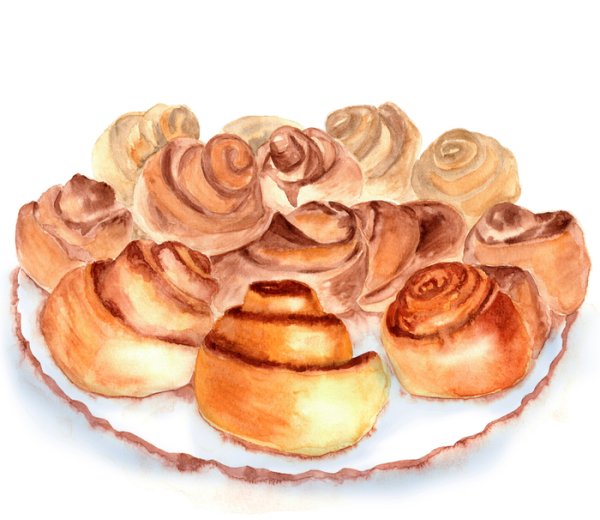 Хлебобулочные изделия вектор контур