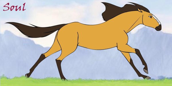 Рисованная лошадь из мультика спирит