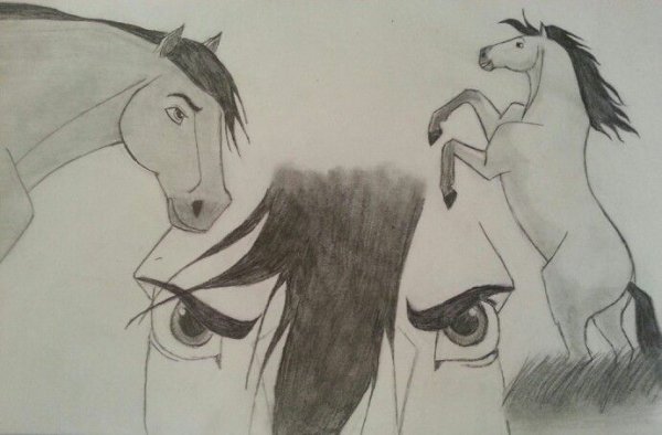 Спирит рисунок карандашом