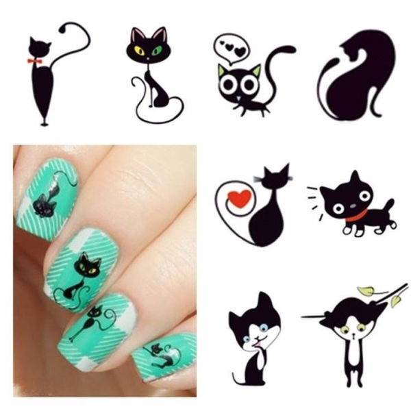 Наклейки на ногти котики