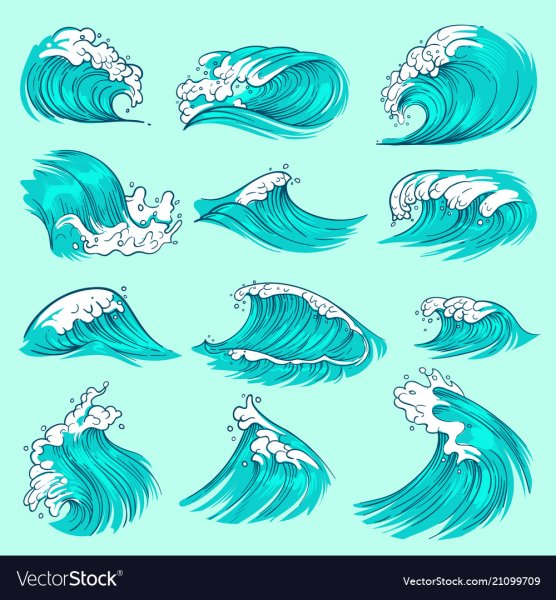 Волны в мультяшном стиле