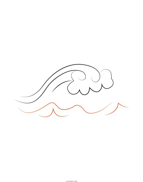 Волны рисунок карандашом