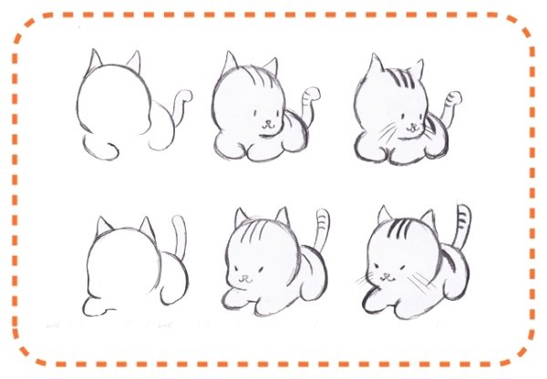 Котята карандашом для начинающих