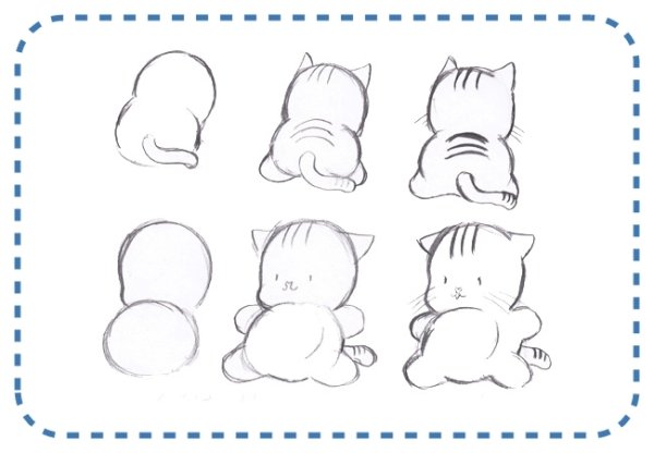 Рисунки котят карандашом для начинающих