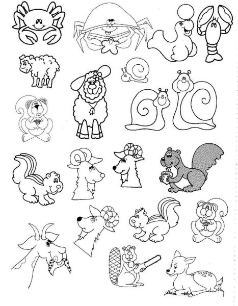 Трафарет маленьких животных