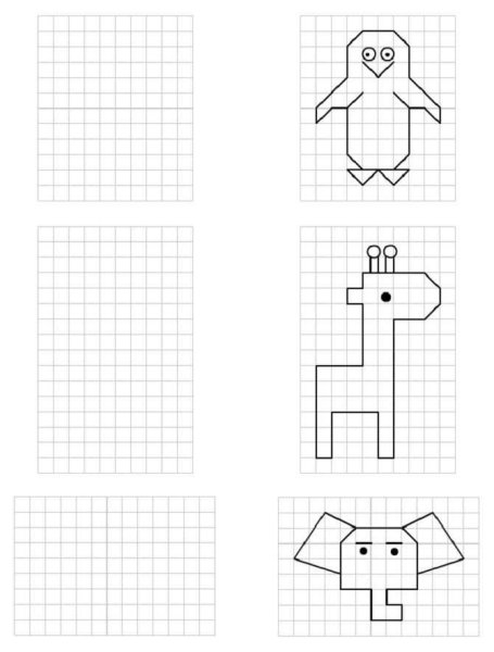 Рисунки по клеточкам для детей