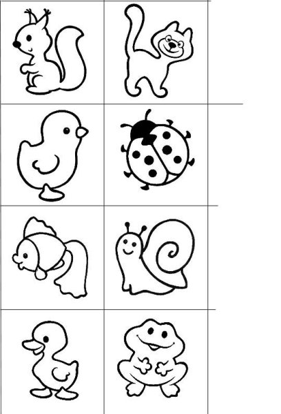 Маленькие рисунки на карточках