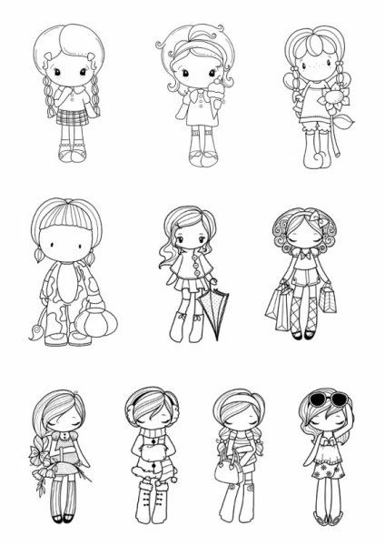 Раскраска для личного дневника девочки